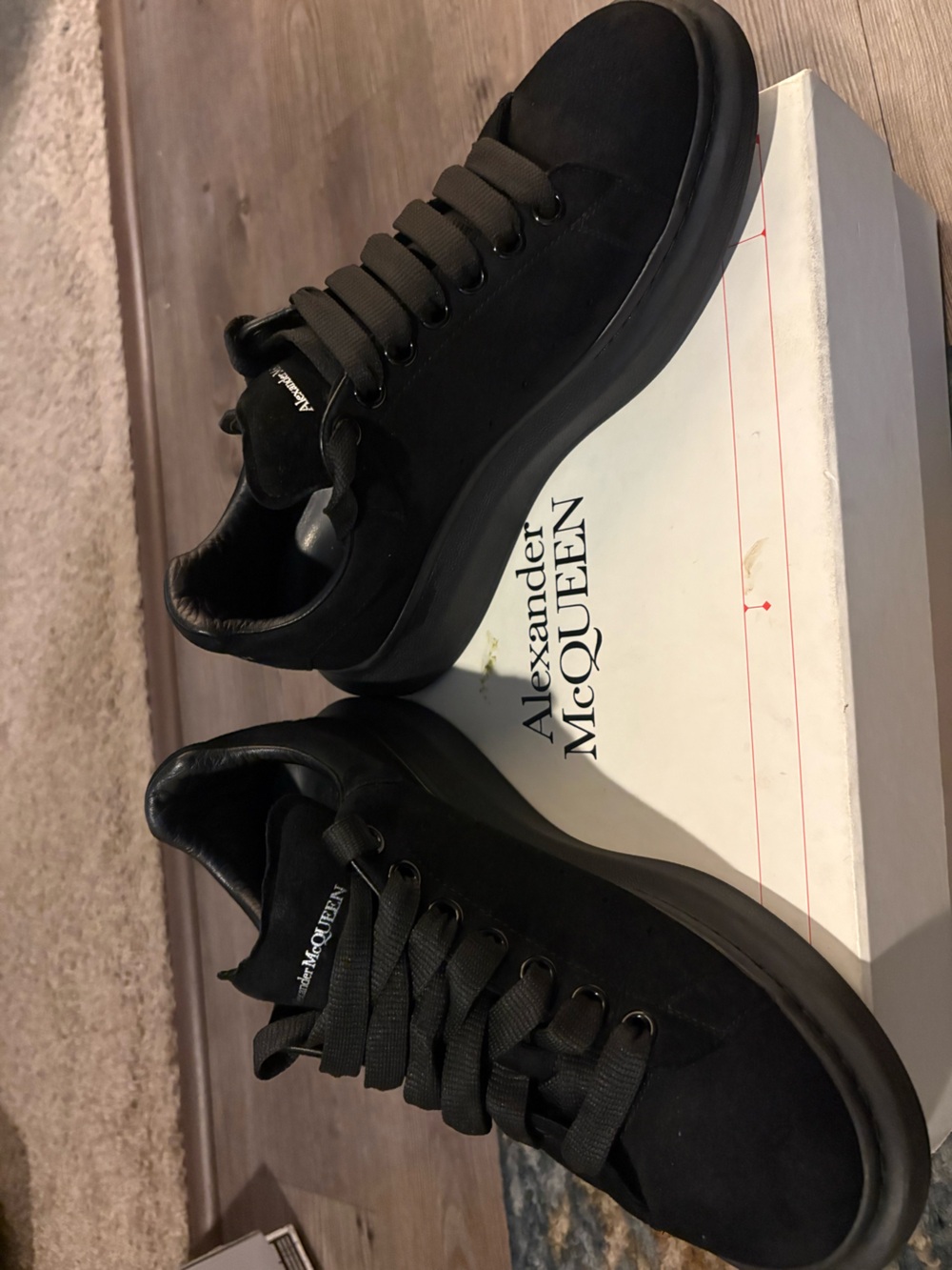 Alexander McQueen Black Platform Sneakers with Suede Upper